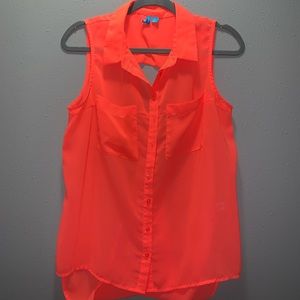 Sheer bright coral tank